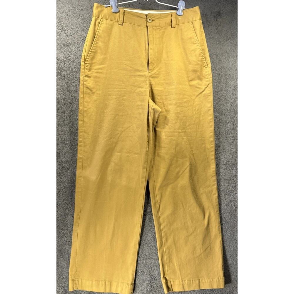 Uniqlo Women's Tan Beige Wide Leg Chino Trouser High Waisted Relax Fit Size 8